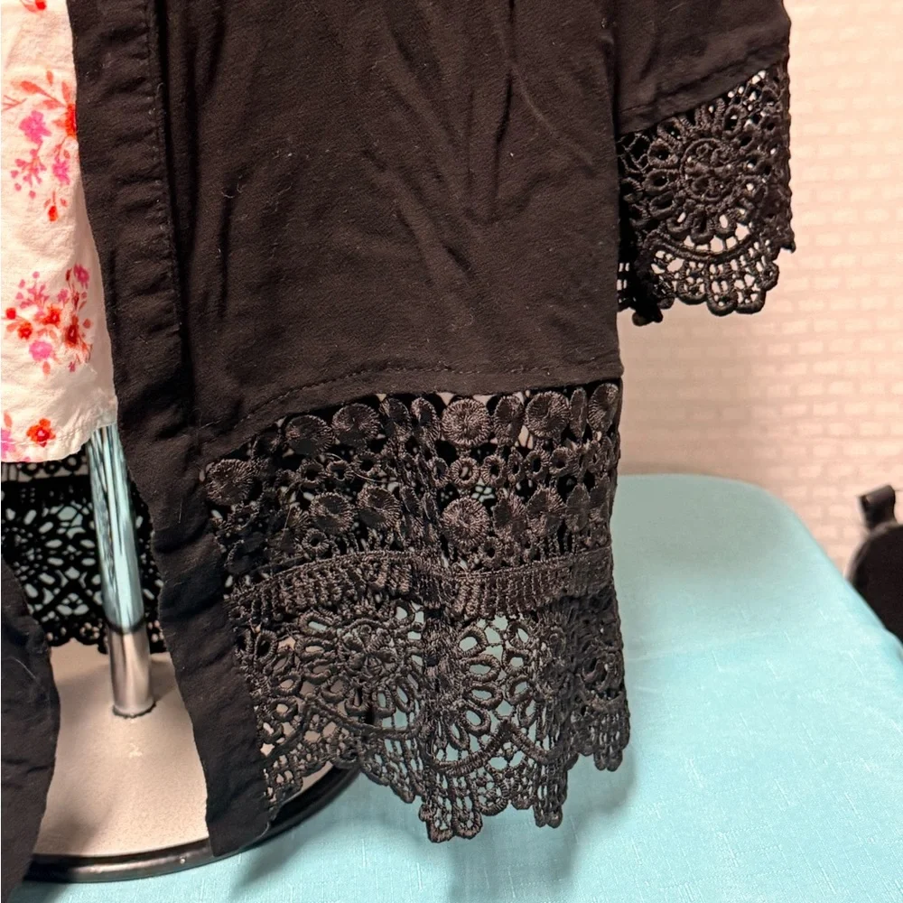 Xhilaration Black Cardigan with Lace Detail - Picture 2 of 5